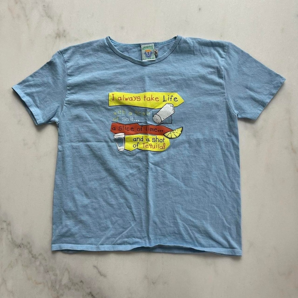 Carlos'n Charlie's Aruba Vintage Tequila Graphic Tee Blue XL Fits Small